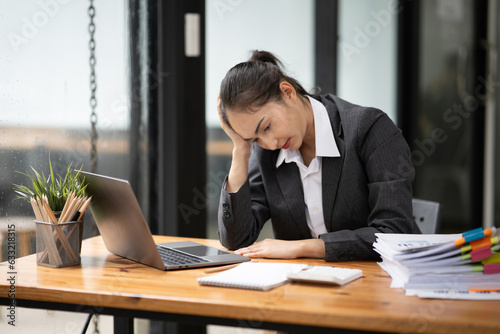 Lawyers Asiawoman   having through online Concepts  of Legal services at the law office. photo