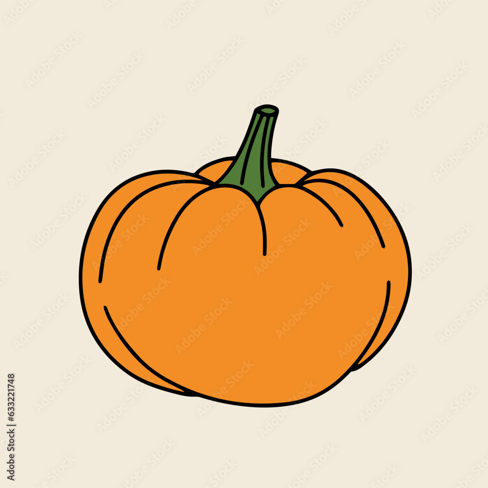 Doodle pumpkin isolated on background. Harvest symbol pumpkin. Vector illustraiton. Doodle pumpkin isolated on background. Harvest symbol pumpkin. Vector illustraiton.