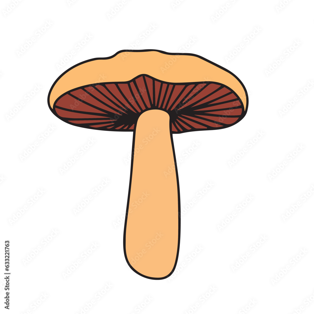 Mushroom isolated on white background. Mushroom in doodle style. Vector illustration. Mushroom isolated on white background. Mushroom in doodle style. Vector illustration.