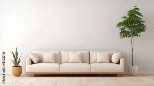 Minimalist clean sofa, with a background on the wall with randon rgb volumetric design, 8k, qhd, sofa interior design, © Joel Valdez