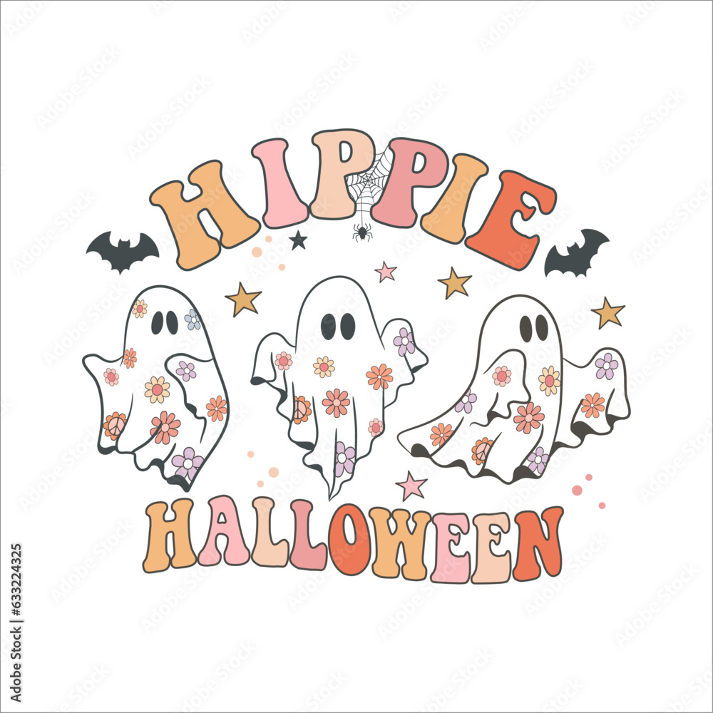 Obraz premium hippie halloween vector
