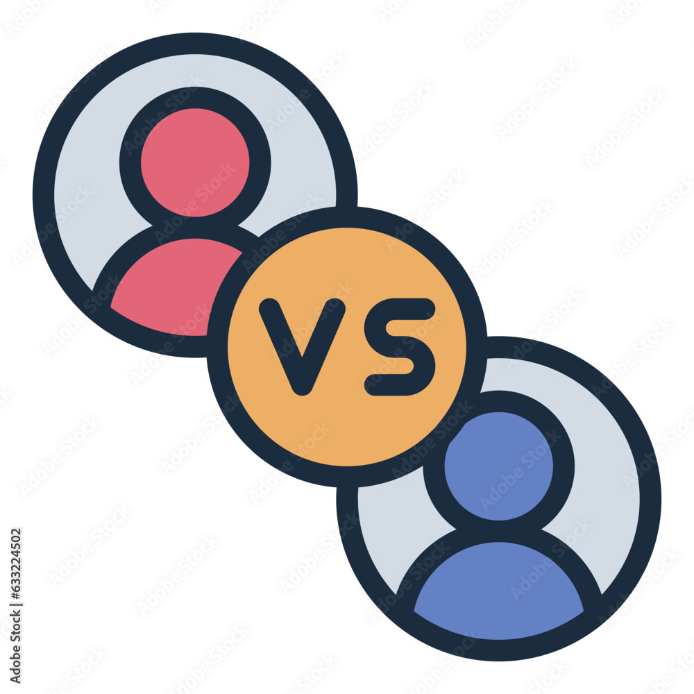 Match versus competition filled line icon Match versus competition filled line icon