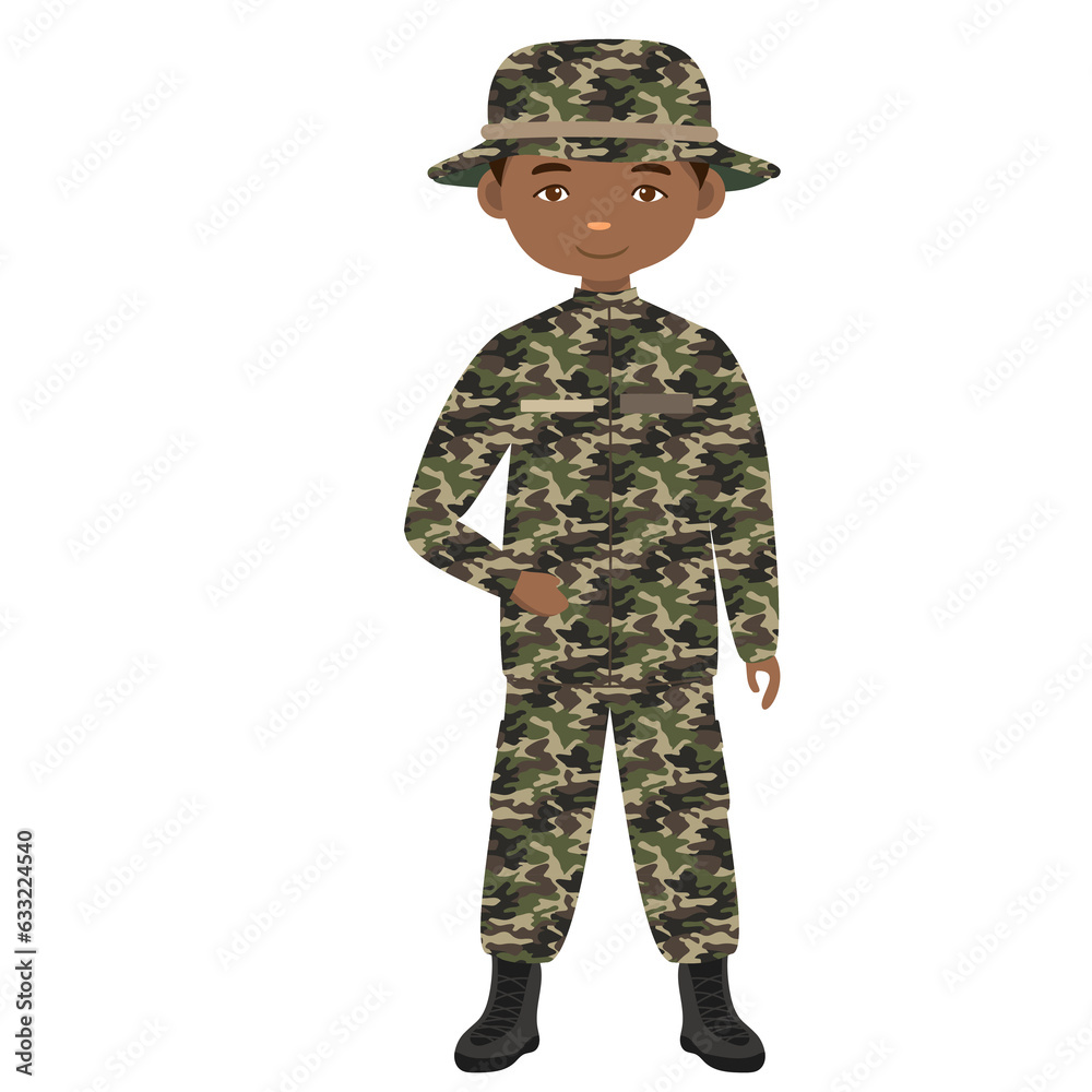 army character using uniform army character using uniform