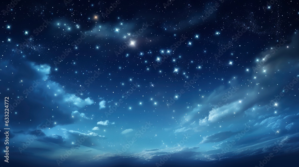 Naklejka premium Shooting stars in the night sky, 8k, qhd,