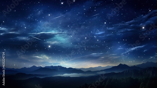  Shooting stars in the night sky  8k  qhd 