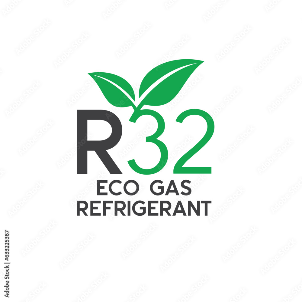 Fototapeta premium illustration of refrigerant r32, eco gas refrigerant.