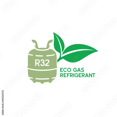 illustration of refrigerant r32, eco gas refrigerant.