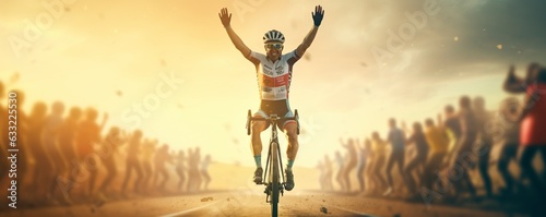 Cyclist Celebrates