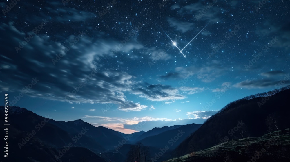 
Shooting stars in the night sky, 8k, qhd,