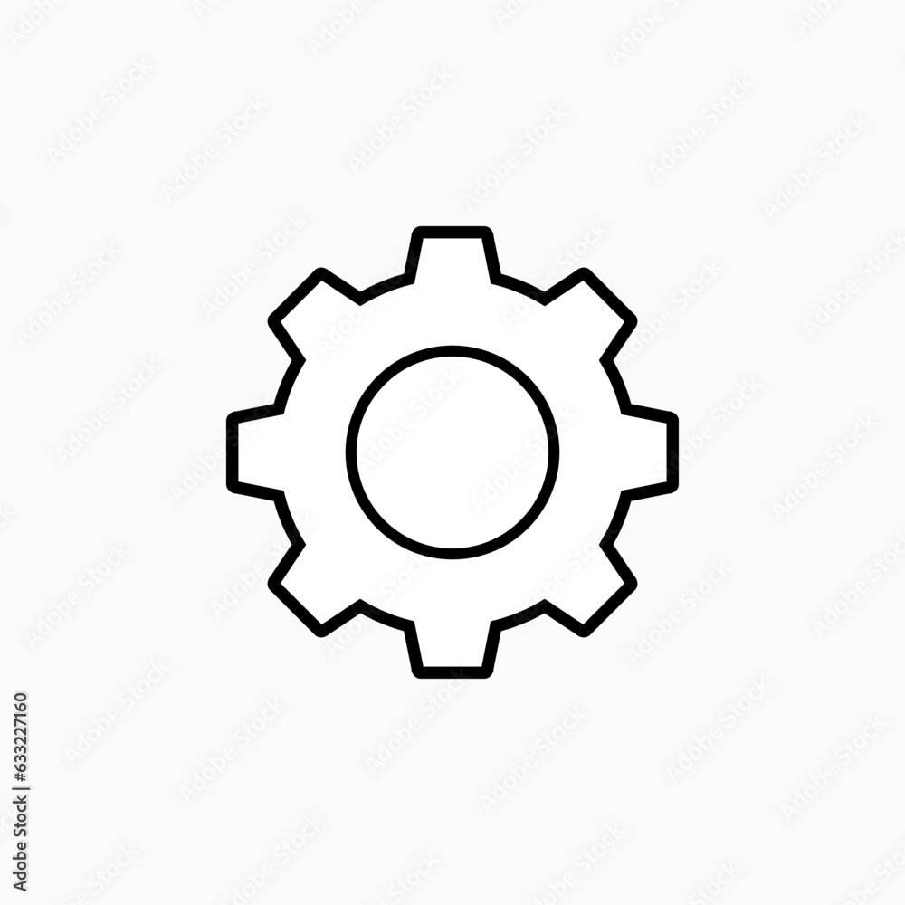 Gear Icon. Setting, Cog Symbol for Design and Websites, Presentation or Application – Vector.      