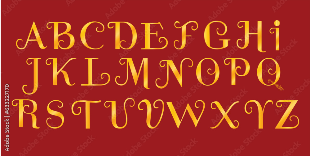 Golden calligraphy font, alphabet letters font Golden calligraphy font, alphabet letters font
