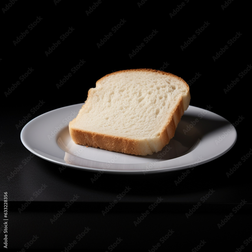 White Bread on Black Background. White Bread on Black Background.