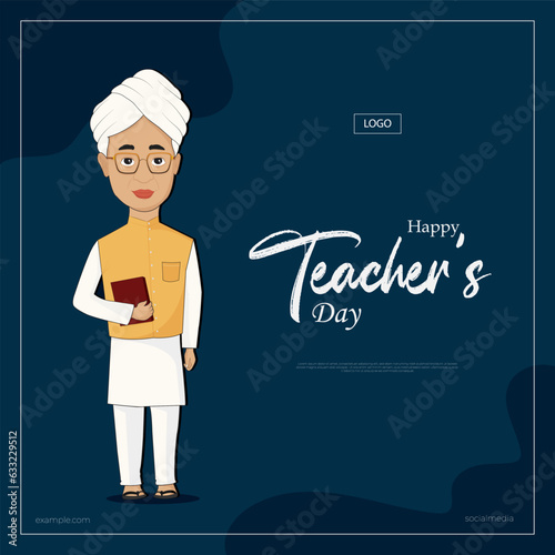 Vector Illustration celebration of teachers day on birthday of Dr Sarvepalli radhakrishna Happy te