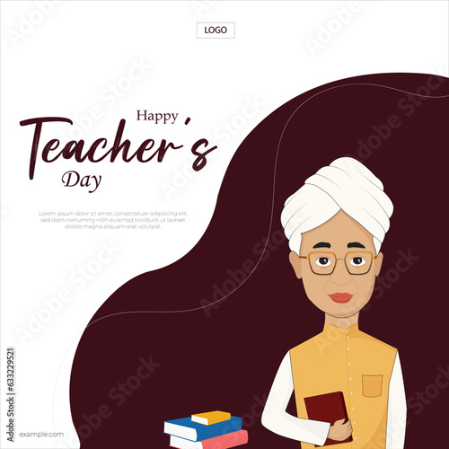 Vector celebration of teacher's day on birthday of Dr Sarvepalli Radhakrishna Happy teachers day