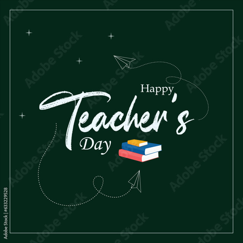 Happy Teacher's Day Banner - Illustration of Teacher
