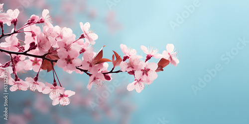 Beautiful nature spring background with sakura flowers Spring's Elegance: Sakura Blossoms Nature Wallpaper