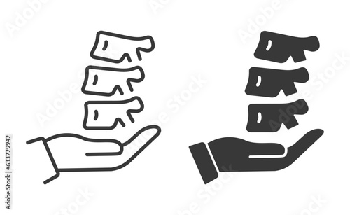 Spinal treatment icons on white background. Vector illustration.