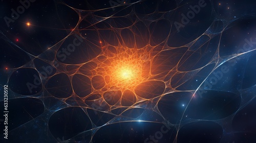  View of the galaxy in the form of a spider web, universes, solar systems, planets, parallel realities, 8k, qhd