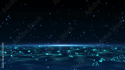 Blue lensflare Wave Particle bounceeffect background photo