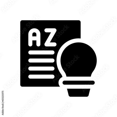 language arts glyph icon