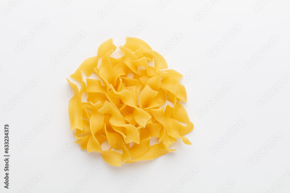 Raw pasta isolated on white background. Raw pasta isolated on white background.