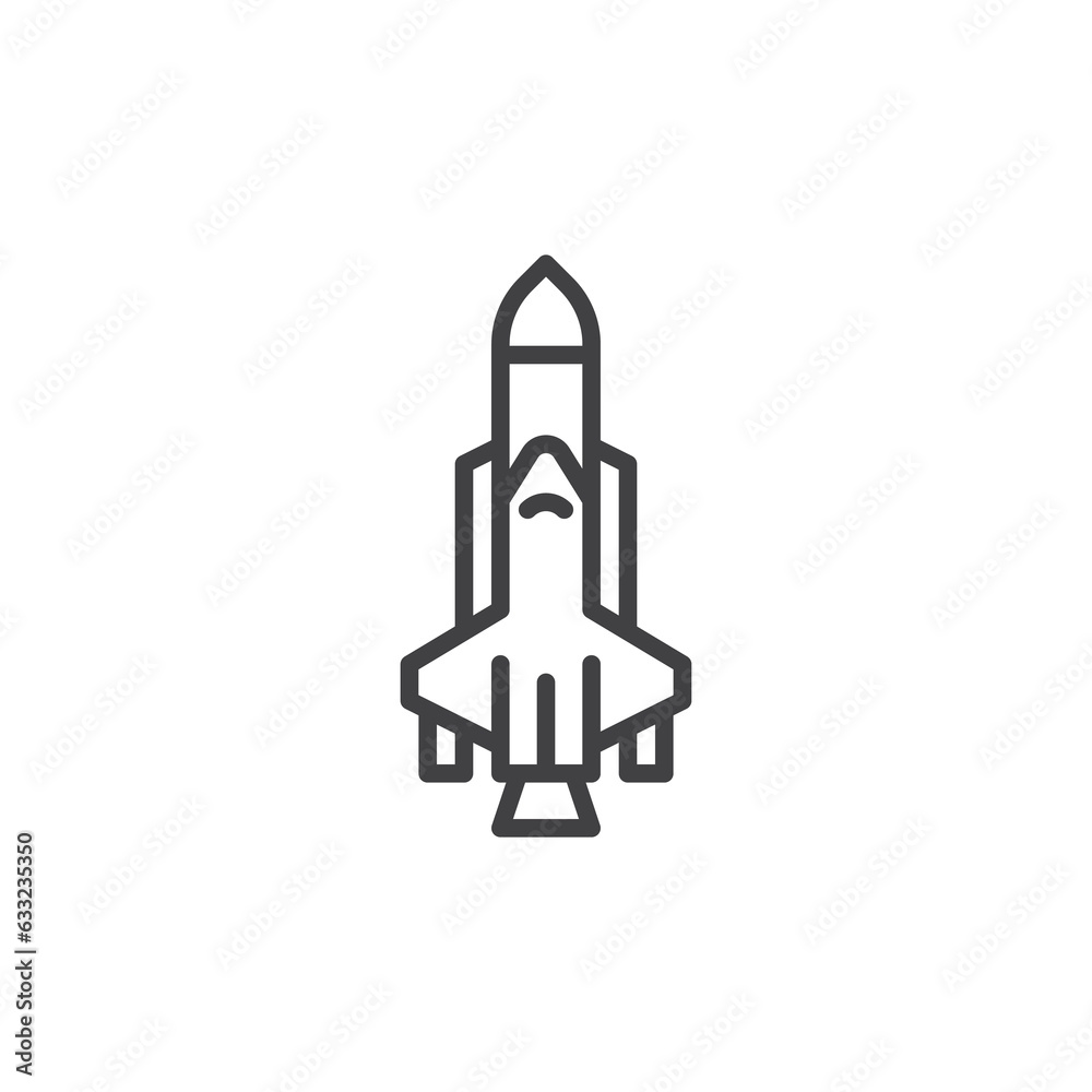 Spaceship rocket line icon Spaceship rocket line icon