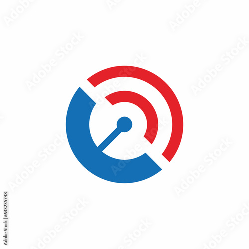 Round signal radar technology logo vector image
