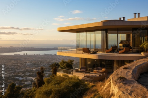 Hilltop Villa With Panoramic Views, Generative AI © Shooting Star Std