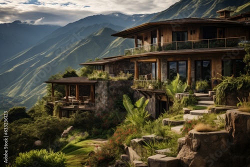 Stunning Mountain Villa, Generative AI