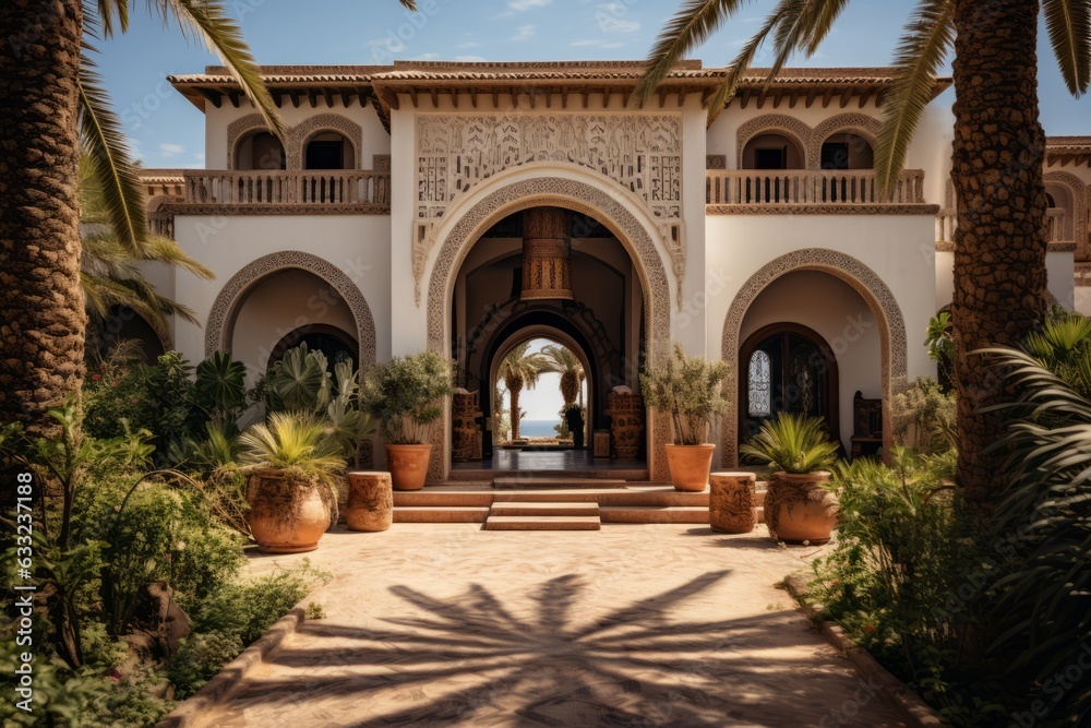 Villa With A Traditional Moroccan Architecture, Generative AI