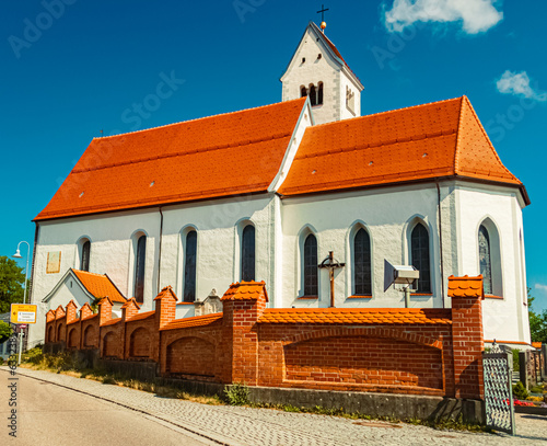 Church on a sunny summer day at Lengenwang, Ostallgaeu, Bavaria, Germany photo