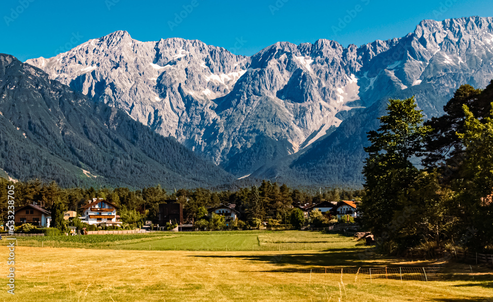 Alpine summer view near Mieming, Tyrol, Austria