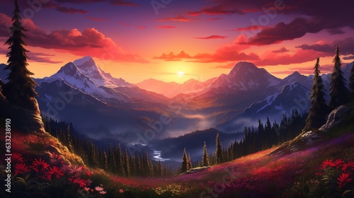 sunset in the mountains © LELISAT