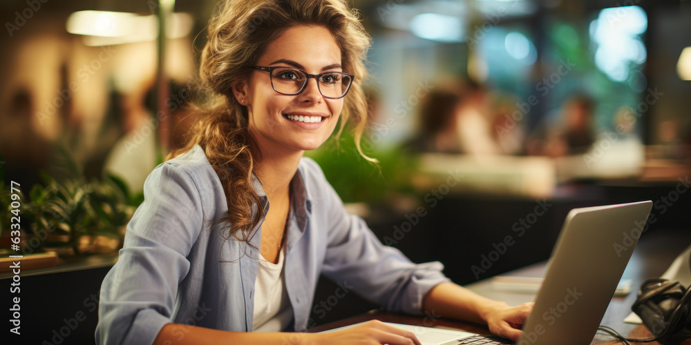 Fototapeta premium The Power of a Businesswoman's Ideas in a Creative Environment