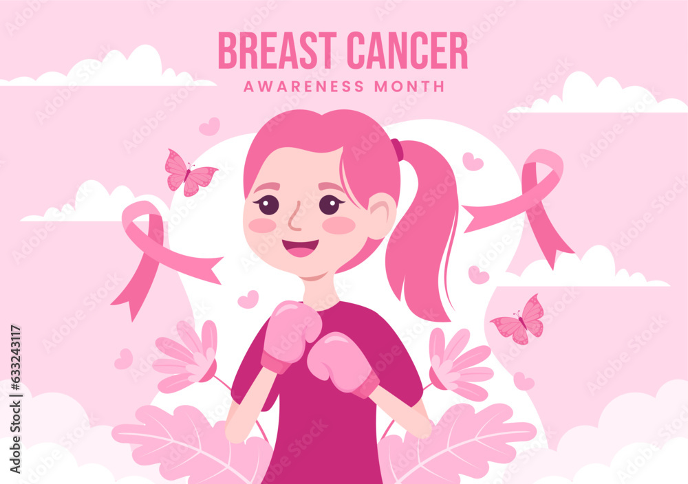 Breast Cancer Awareness Month Vector Illustration of Diverse Women with Pink Support Ribbon for Healthcare Campaign Solidarity Background Templates Breast Cancer Awareness Month Vector Illustration of Diverse Women with Pink Support Ribbon for Healthcare Campaign Solidarity Background Templates
