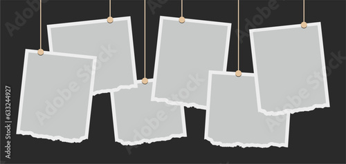Pictures or photos frame collage. comics page grid layout abstract photo frames and digital photo wall template