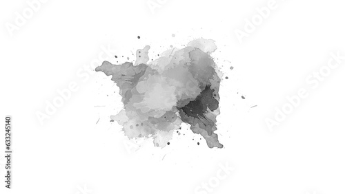 Watercolor paint brush stroke. ink splash transition. Abstract inkblot, splat, fluid art, overlay, alpha matte composition, spread on a transparent background. color full ink splatter blot spreading.