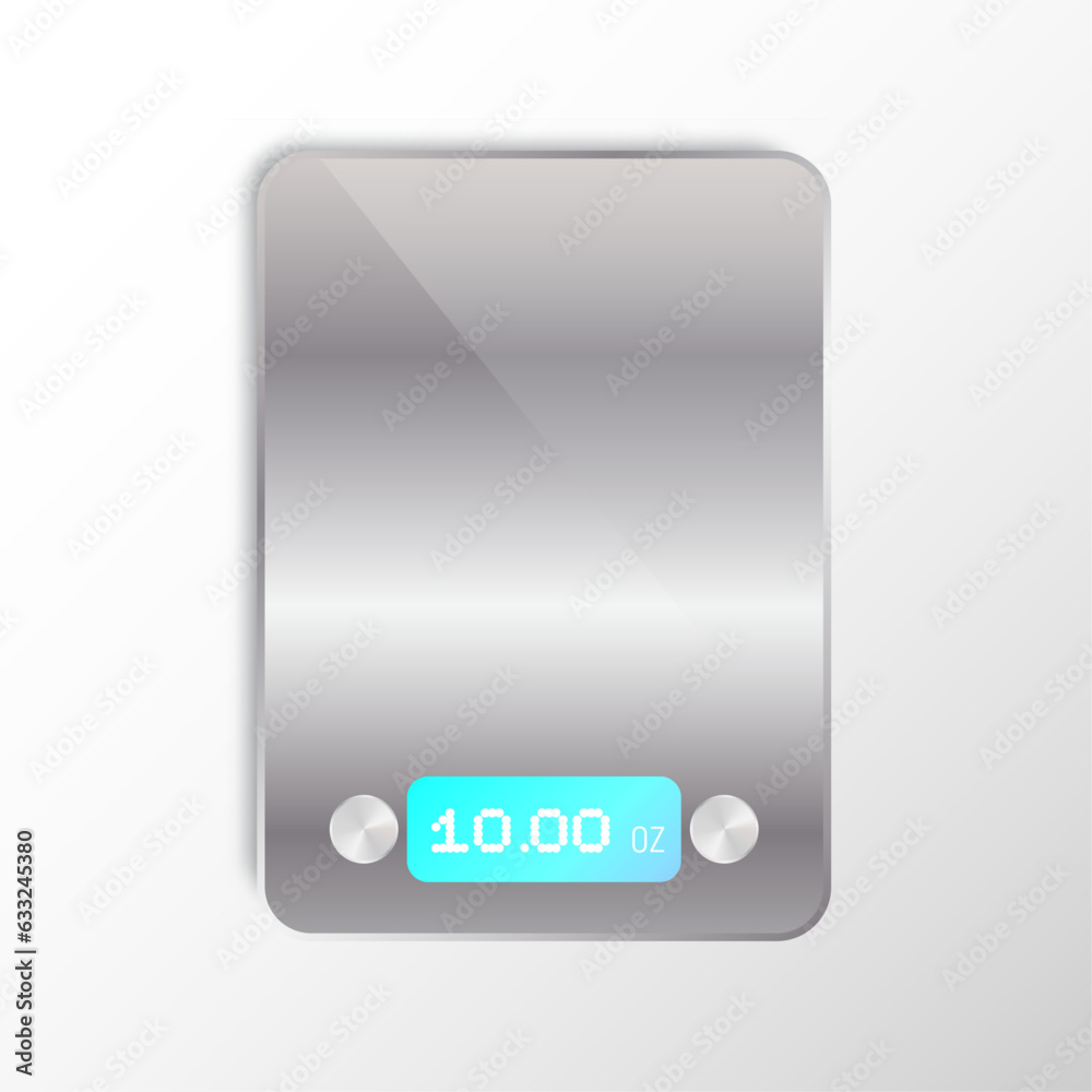 Kitchen scales metal with the display. Vector illustration Kitchen scales metal with the display. Vector illustration