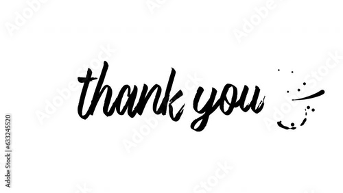 Thank you text animation on transparent background, Handwriting with ink drops, Suitable for celebrations, wishes, events, messages, Footage with alpha channel