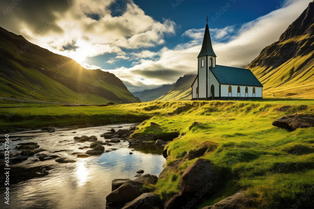 Vikurkirkja christian church in Vik i Myrdal village, Iceland