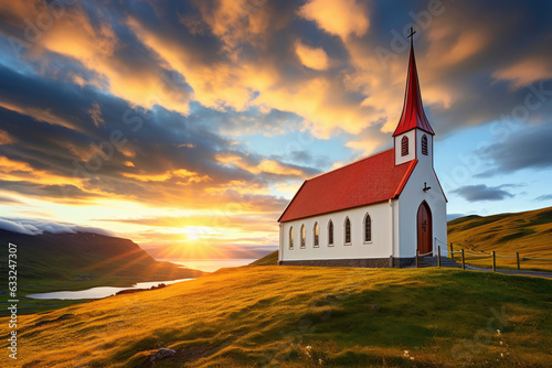 Vikurkirkja christian church in Vik i Myrdal village, Iceland