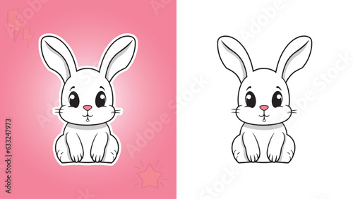 bunny vector sketch for coloring and free use downlaod 