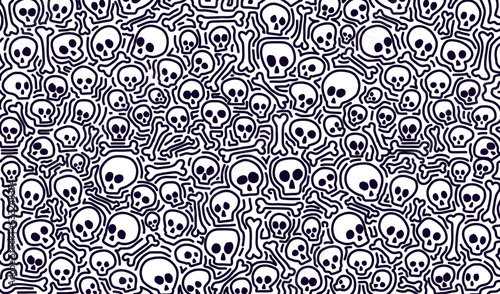 skull doodle background. skull pattern background. skull doodle wallpaper. skull doodle print fabric. 	