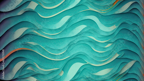 Abstract wavy background with textured stripes of paper. AI generated