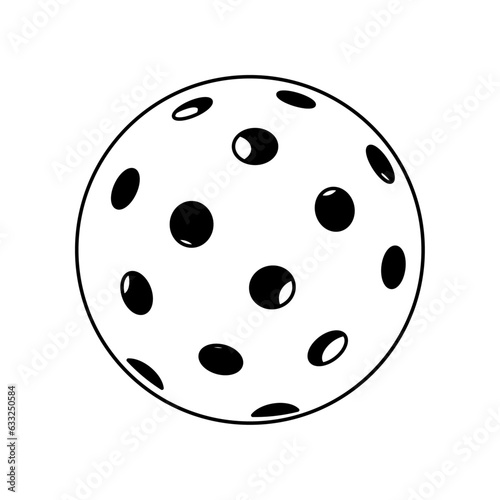 pickleball vector illustration, icon ball sport, ball with holes, pickle sport, logo