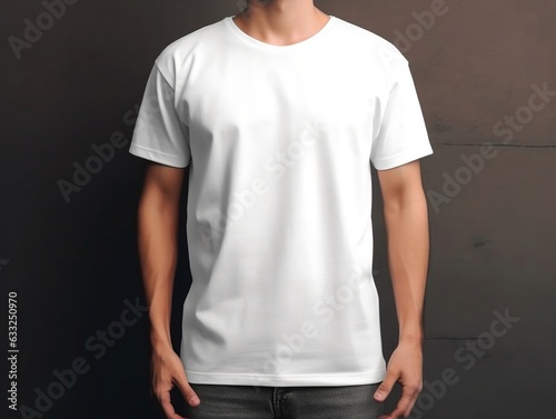 male t-shirt mockup, oversized white t-shirt generative ai