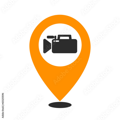 orange video camera location icon