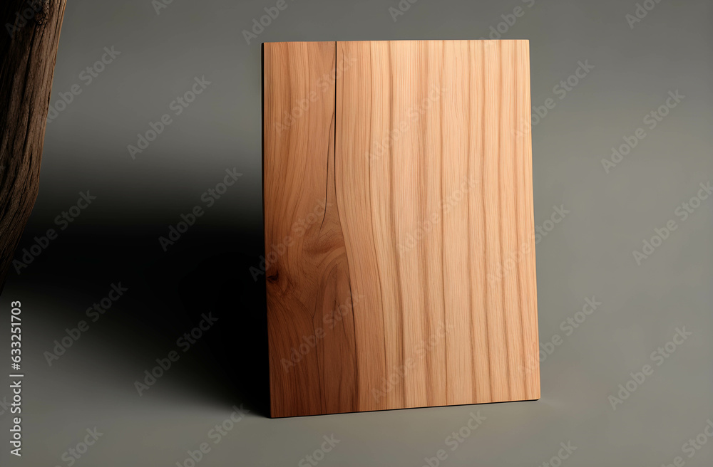 Naklejka premium Subtle Wooden Charm Wood in Gentle Blur with Copy Area - A Mockup Template for Delicate Elegance and Impressive Display Generative AI