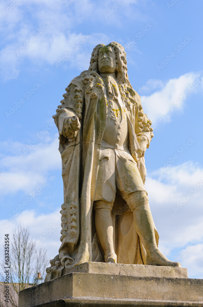 Statue of Sir Hans Sloane (1660-1753) in the public square of his birth town of Killyleagh, Northern Ireland.