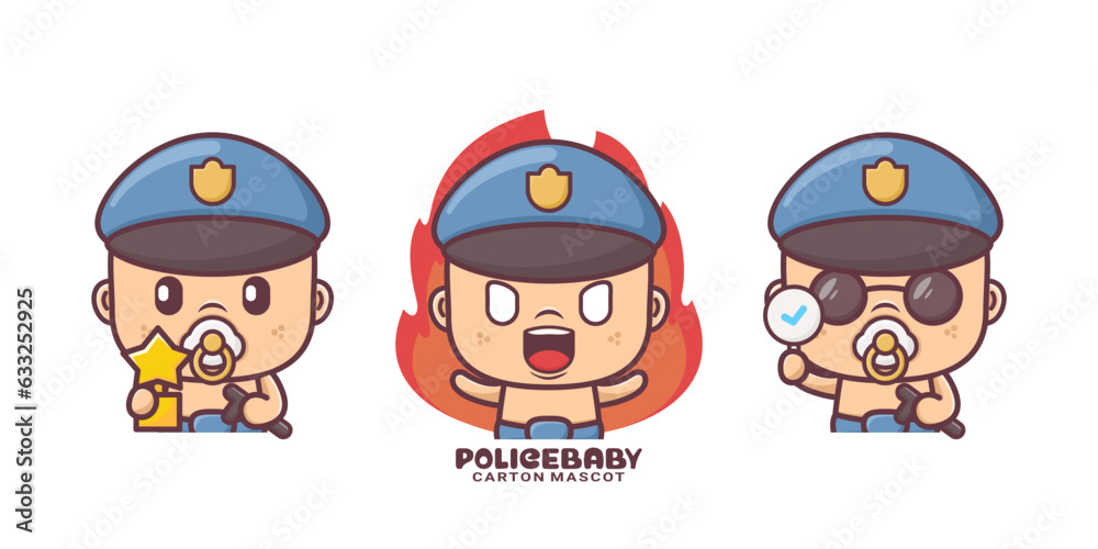 cute police baby cartoon mascot cute police baby cartoon mascot